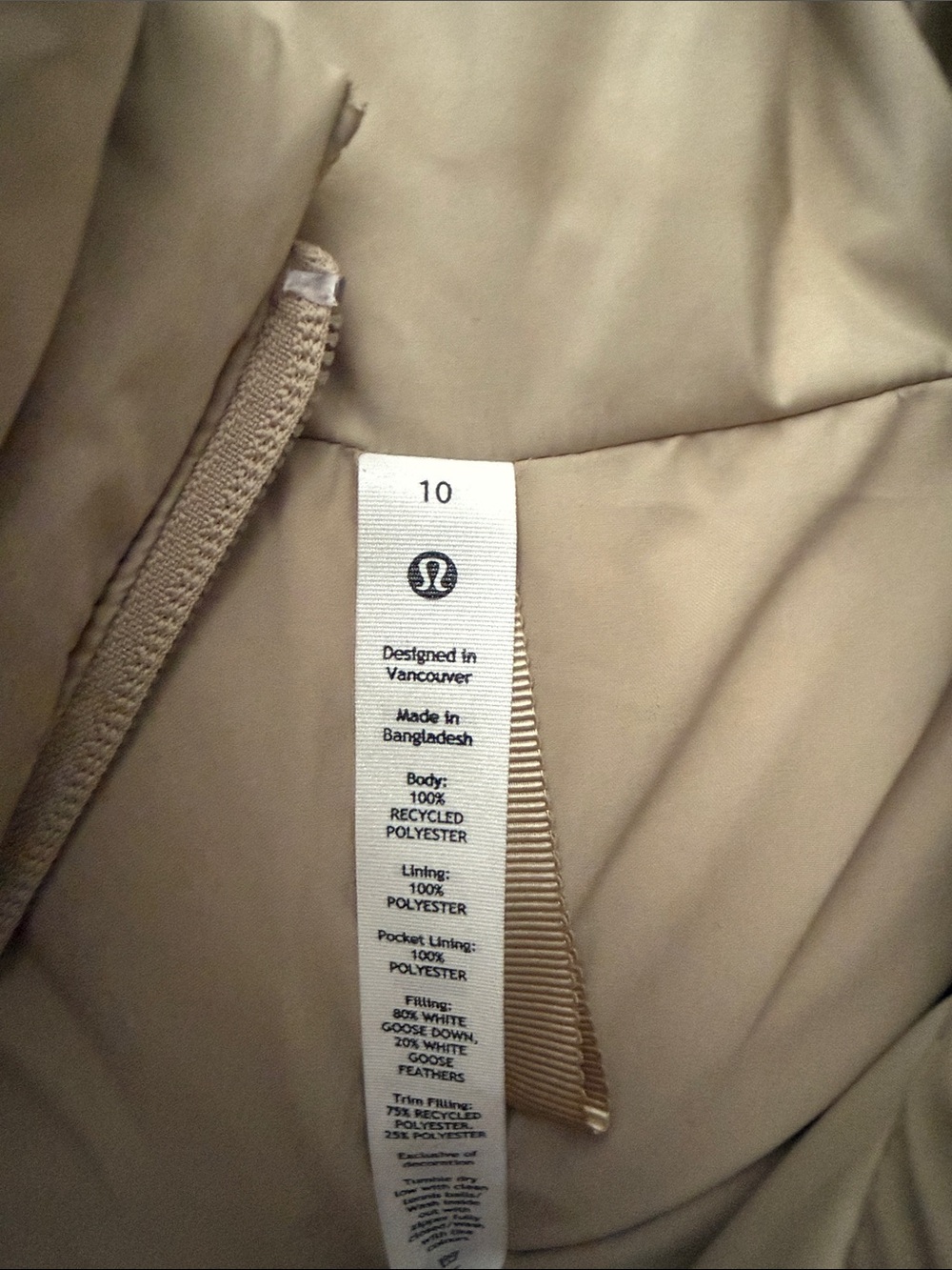 lululemon athletica Sleeveless Puffer Vest in Light Beige - Picture 2 of 4